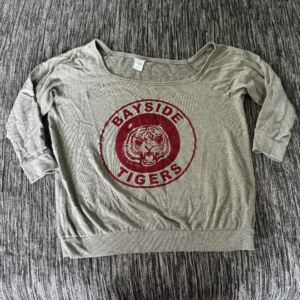 Torrid Saved By The Bell Off Shoulder Sweatshirt Bayside Tigers Kelly Kapowski